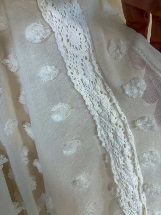 🌻5 for $30🌻 Maurices Cream Swiss Dot Sheer Kimono Cover-Up - Picture 6 of 13